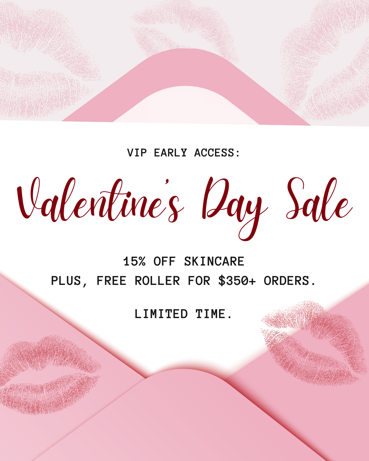 Valentine's Day Sale: 15% off skincare plus free roller for $350+ orders