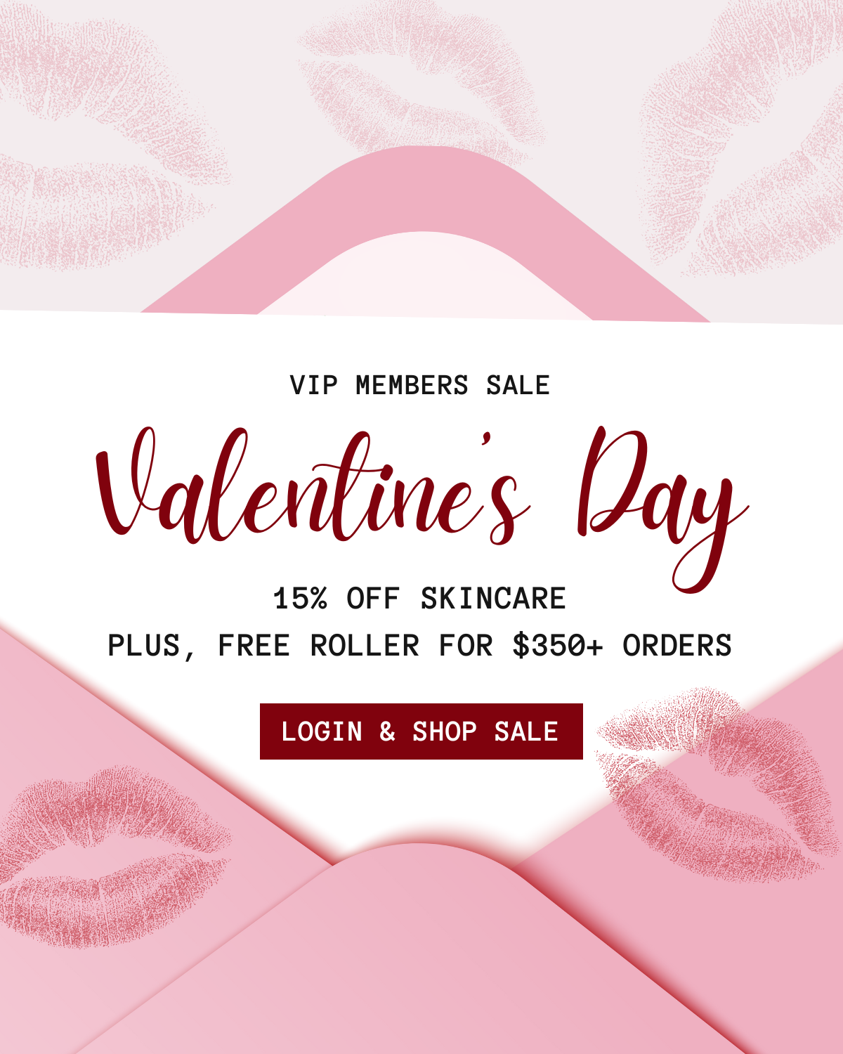 Valentine's Day Sale: 15% off skincare plus free roller for $350+ orders