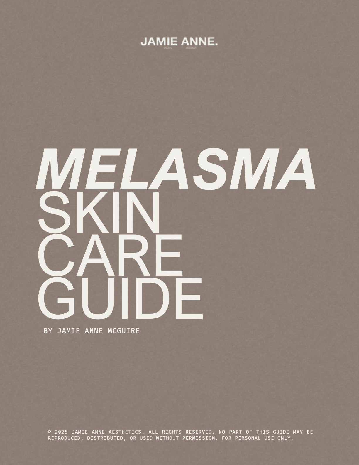 Cover of 'Melasma Skin Care Guide' by Jamie Anne McGuire